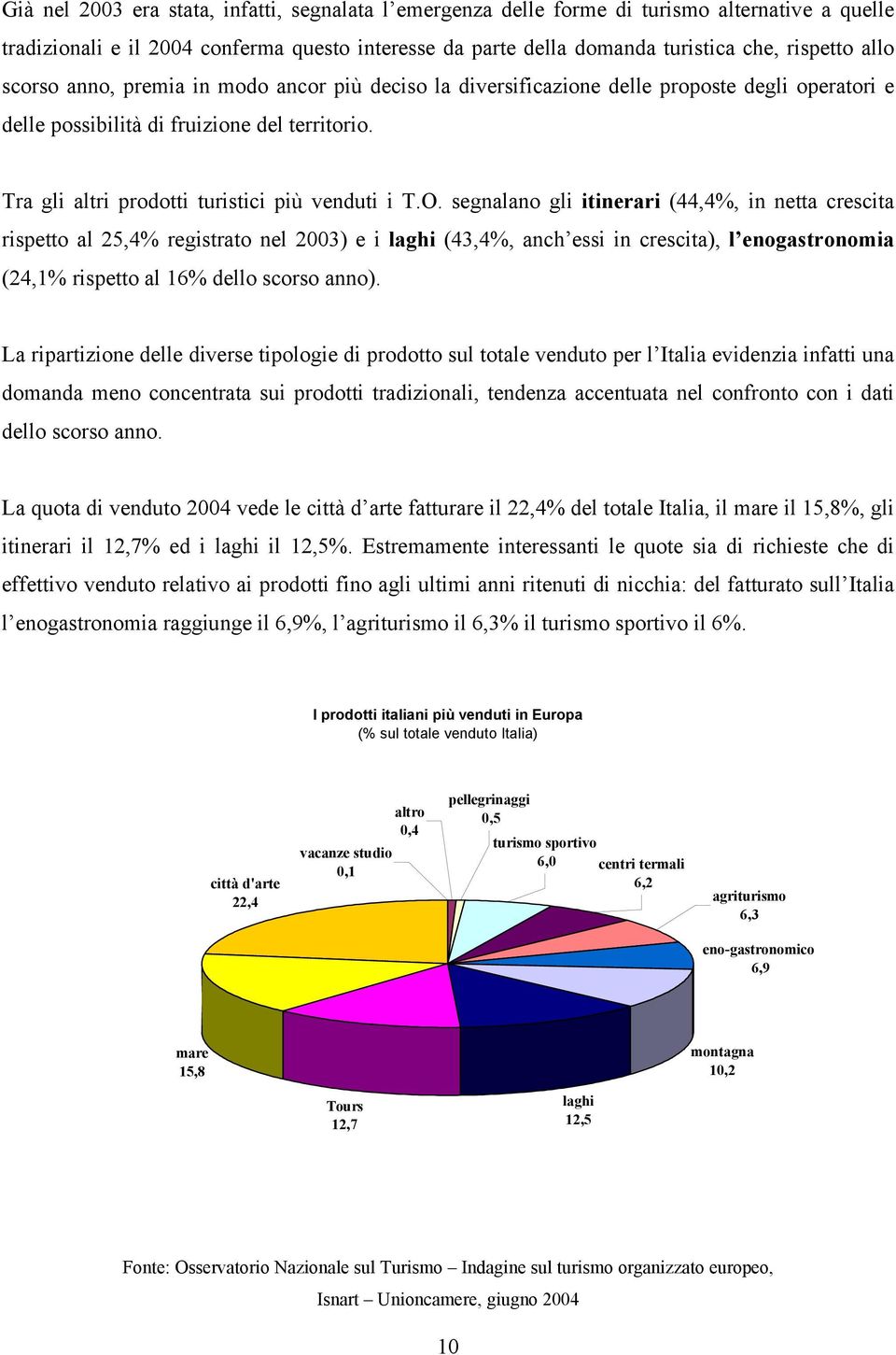 segnalano gli itinerari (44,4%, in netta crescita rispetto al 25,4% registrato nel 2003) e i laghi (43,4%, anch essi in crescita), l enogastronomia (24,1% rispetto al 16% dello scorso anno).