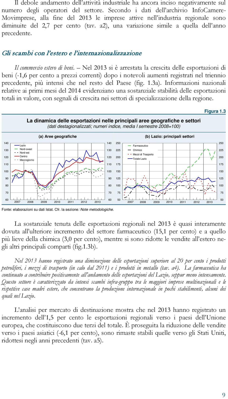 a2), una variazione simile a quella dell anno precedente. Gli scambi con l estero e l internazionalizzazione Il commercio estero di beni.