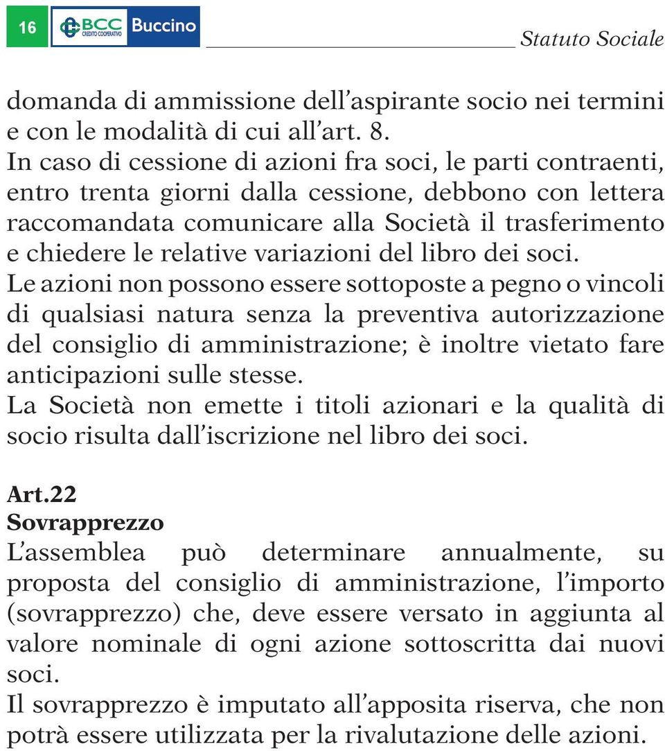 variazioni del libro dei soci.