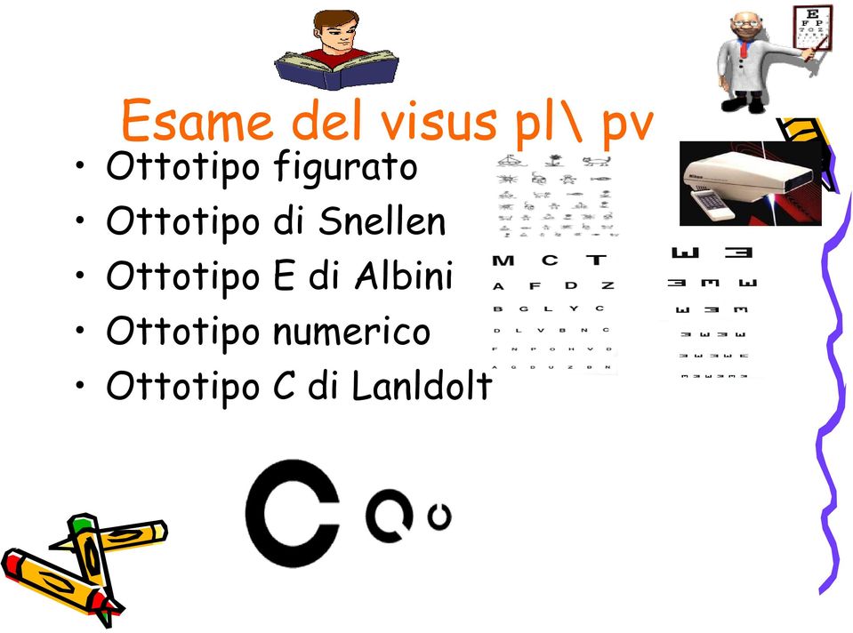 Snellen Ottotipo E di Albini