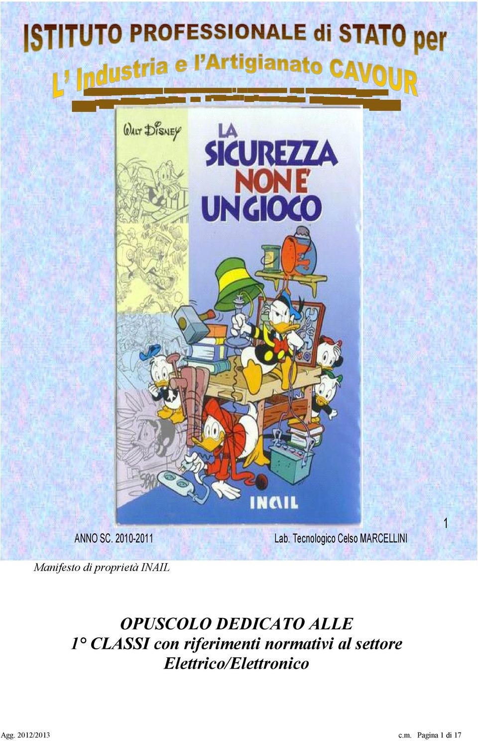 ALLE 1 CLASSI con riferimenti normativi al settore