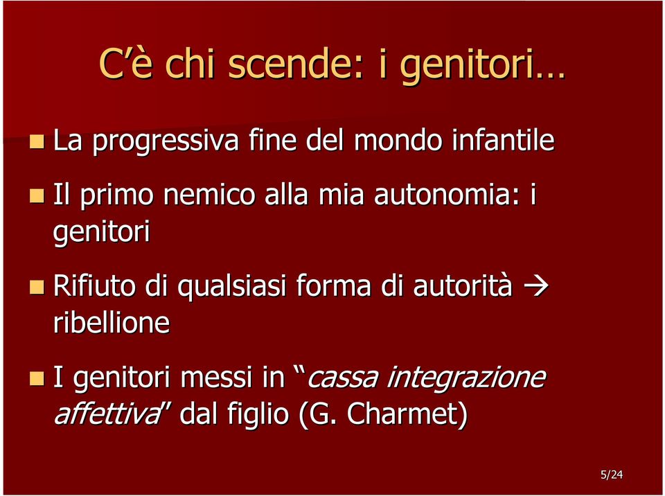 Rifiuto di qualsiasi forma di autorità ribellione I genitori