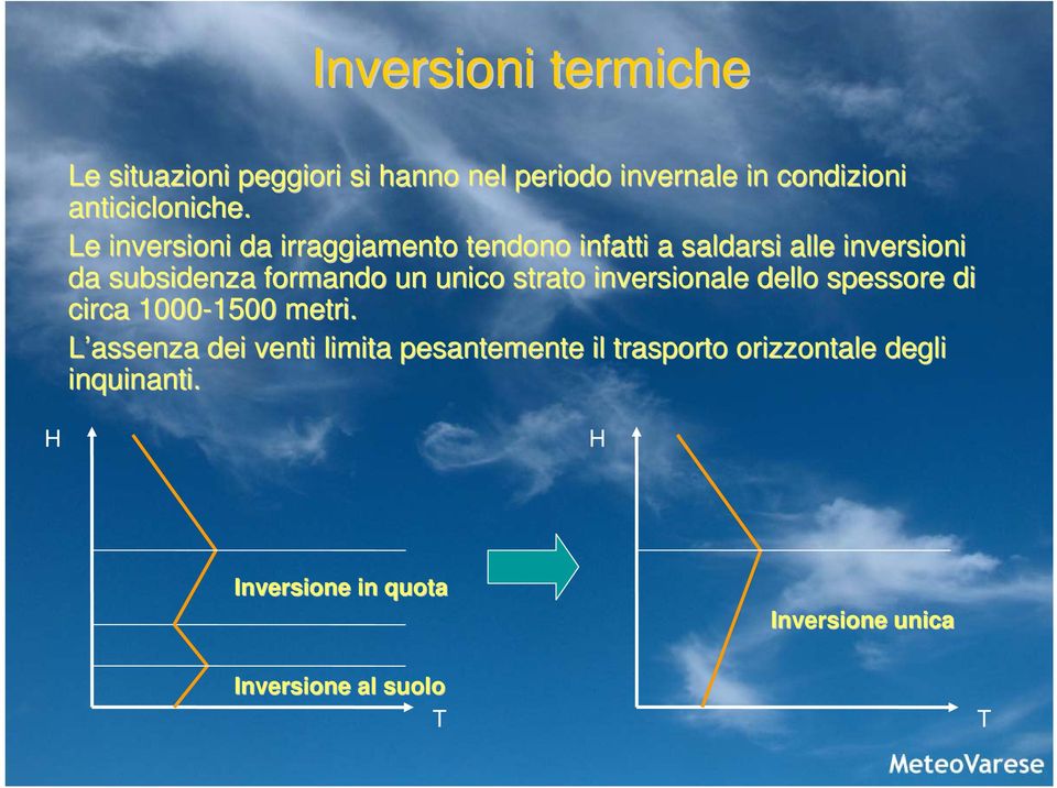 strato inversionale dello spessore di circa 1000-1500 1500 metri.