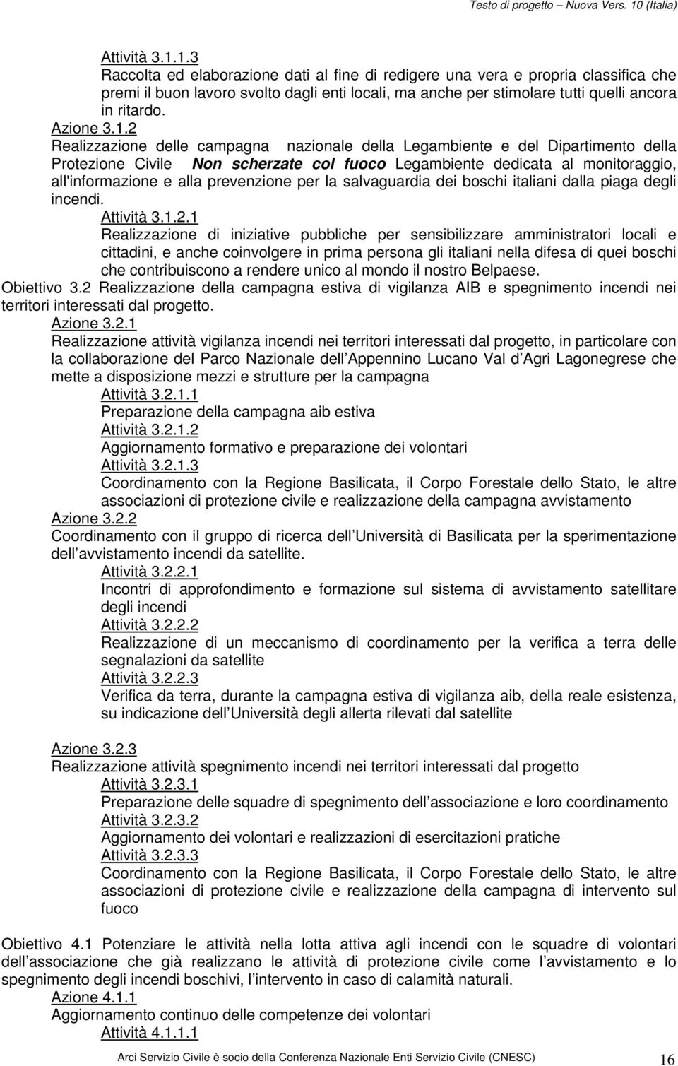 2 Realizzazione delle campagna nazionale della Legambiente e del Dipartimento della Protezione Civile Non scherzate col fuoco Legambiente dedicata al monitoraggio, all'informazione e alla prevenzione