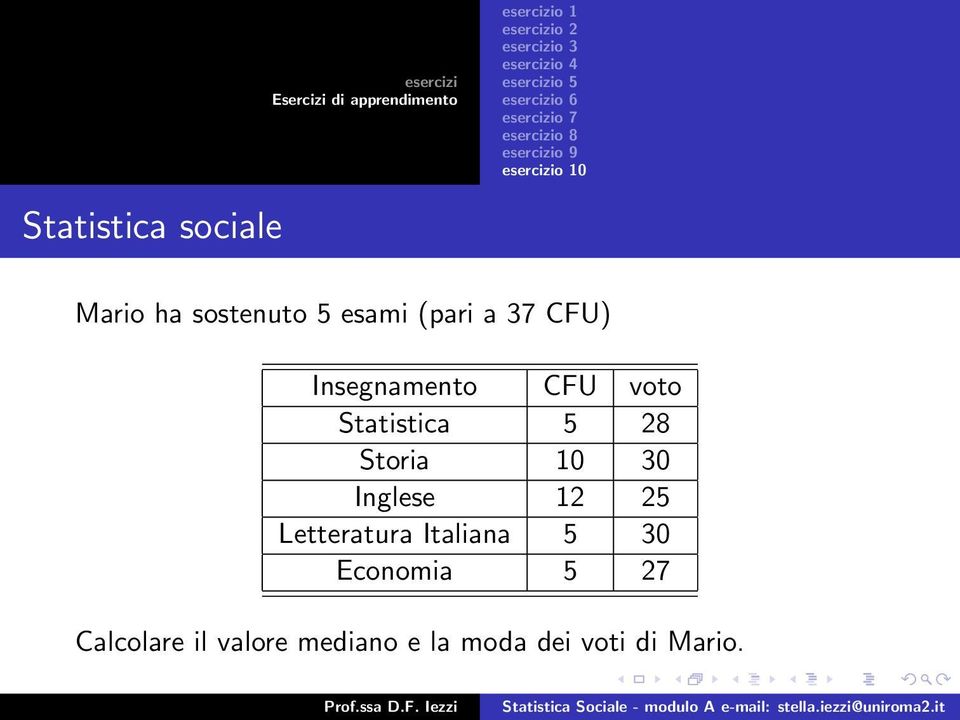 Storia 10 30 Inglese 12 25 Letteratura Italiana 5 30