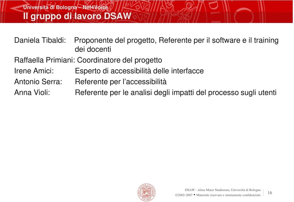 Irene Amici: Antonio Serra: Anna Violi: Esperto di accessibilità delle interfacce