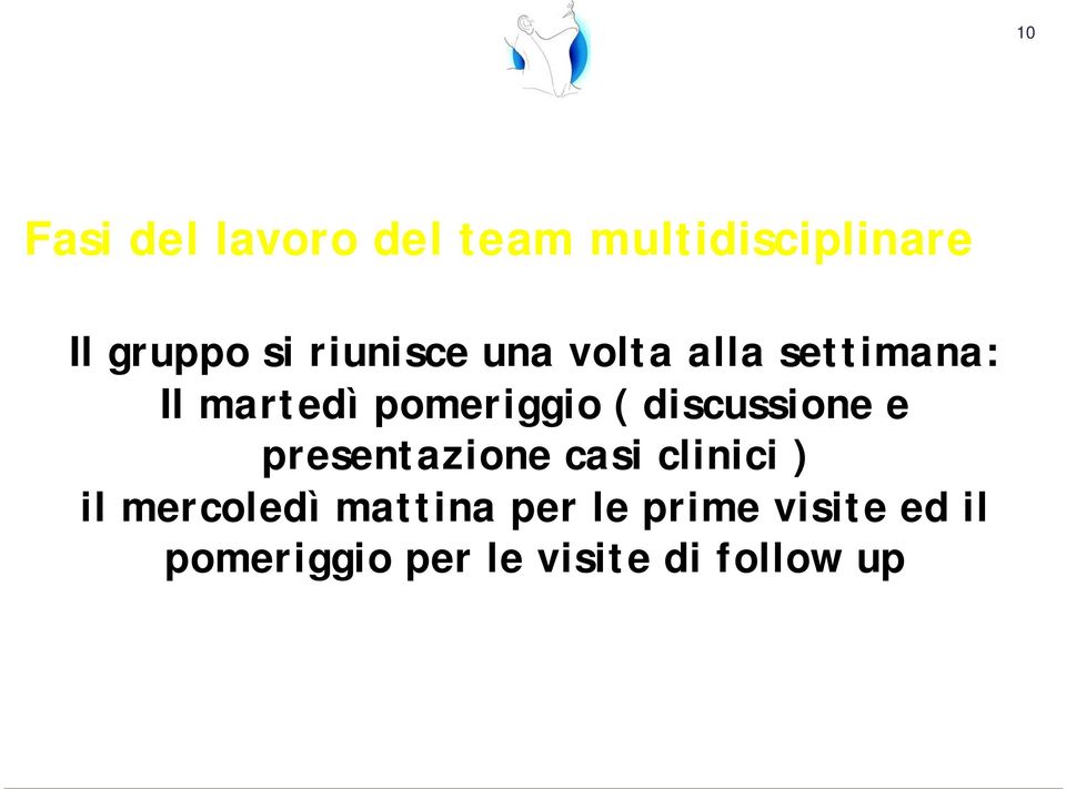 discussione e presentazione casi clinici ) il mercoledì