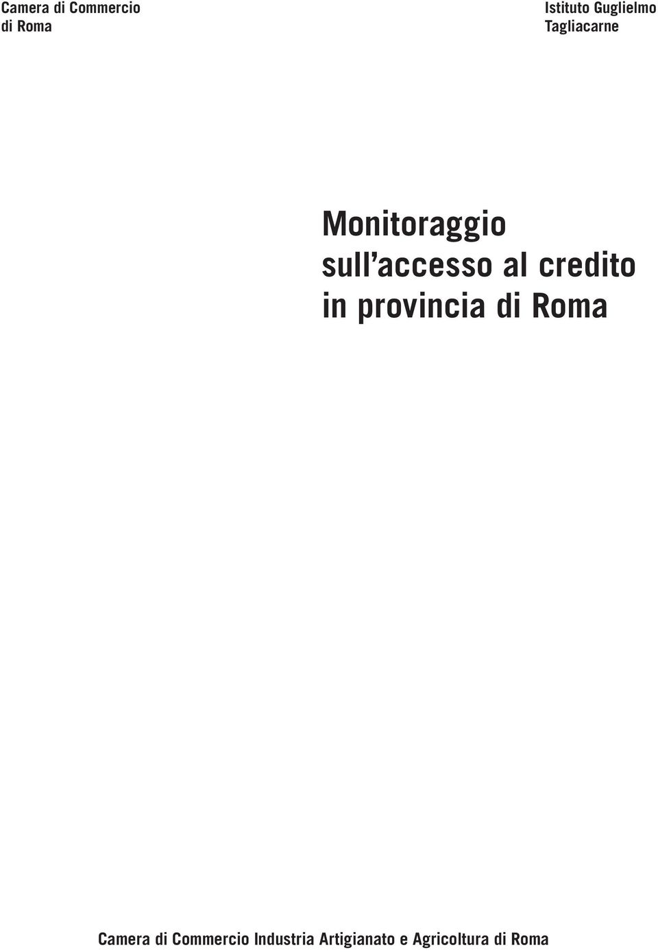 accesso al credito in provincia di Roma