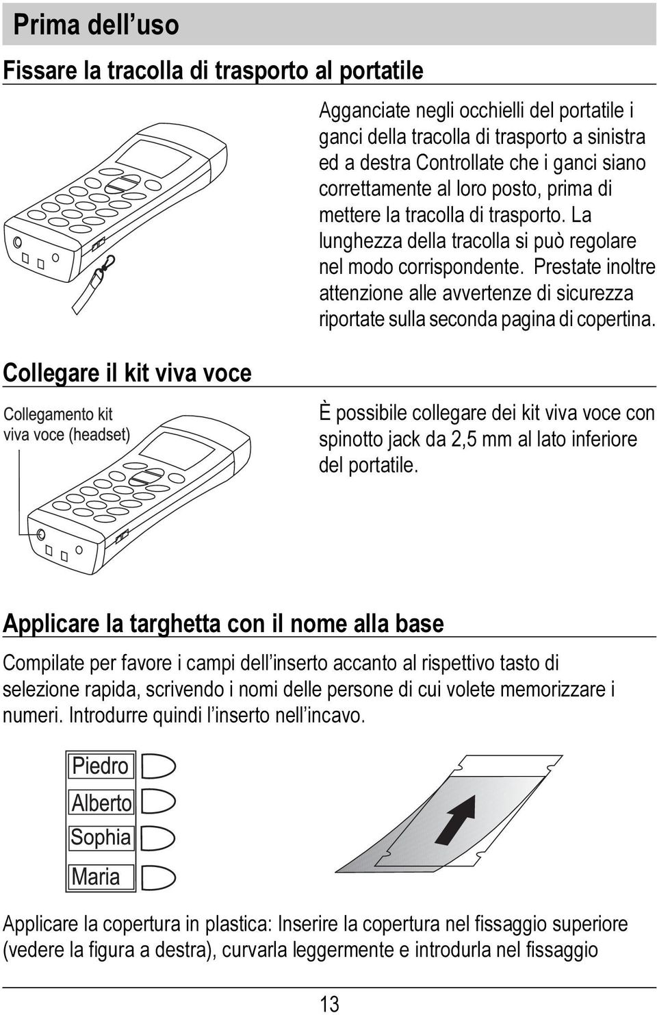 Prestate inoltre attenzione alle avvertenze di sicurezza riportate sulla seconda pagina di copertina.