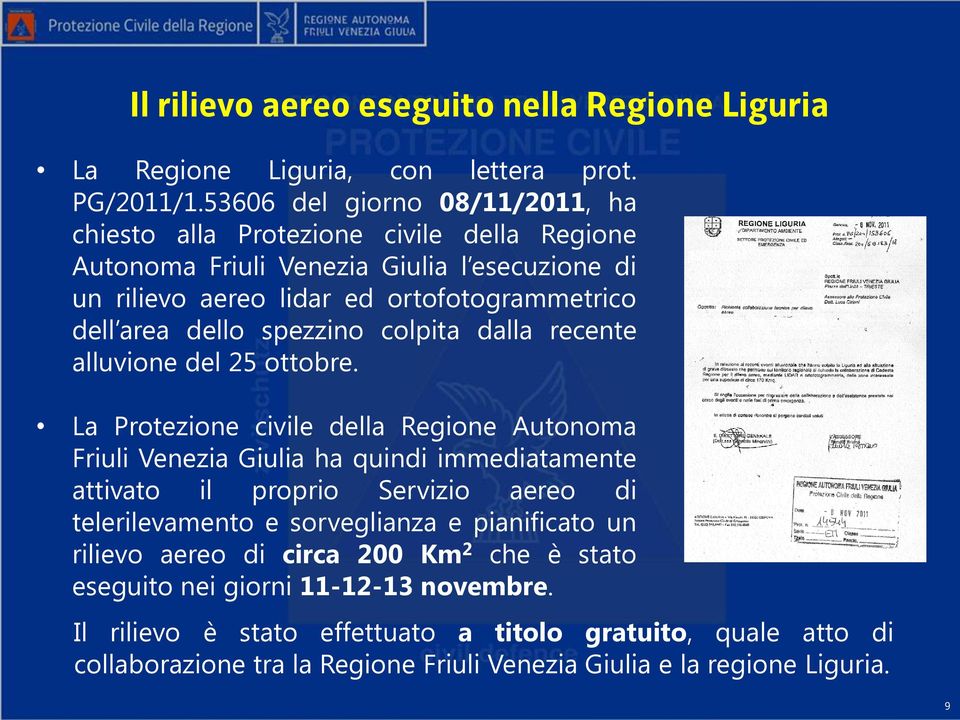 dello spezzino colpita dalla recente alluvione del 25 ottobre.