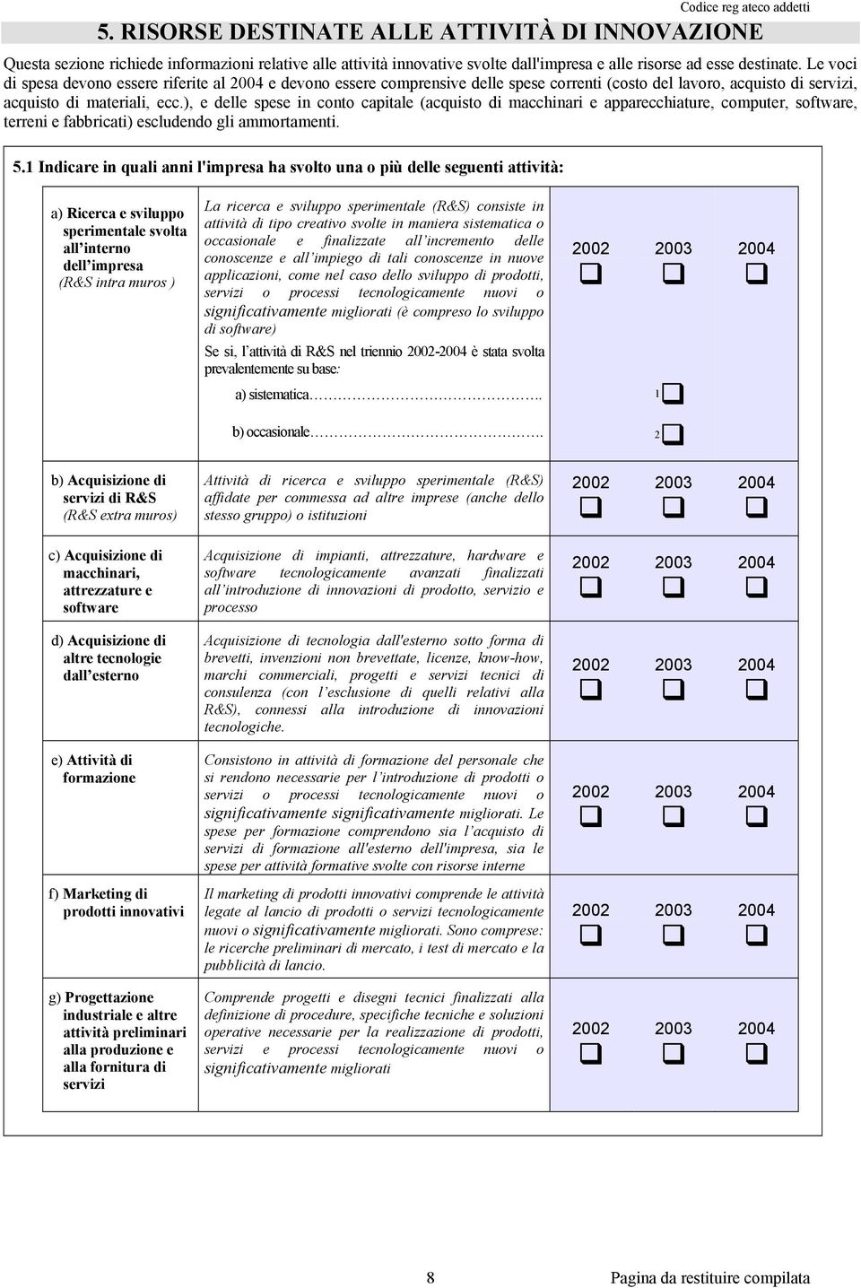 ), e delle spese in conto capitale (acquisto di macchinari e apparecchiature, computer, software, terreni e fabbricati) escludendo gli ammortamenti. 5.