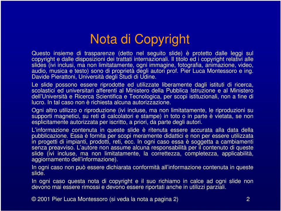 Pier Luca Montessoro e ing. Davide Pierattoni, Università degli Studi di Udine.