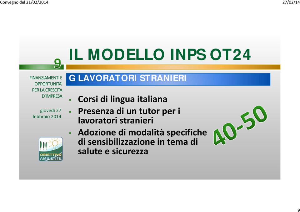 lavoratori stranieri Adozione di modalità