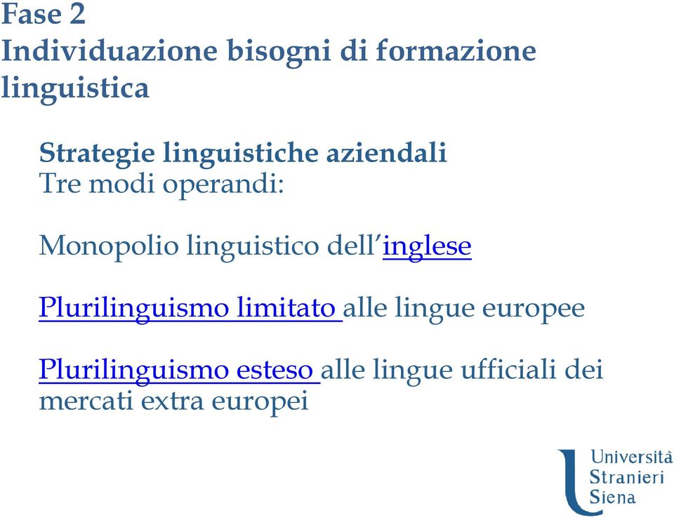 linguistico dell inglese Plurilinguismo limitato alle lingue