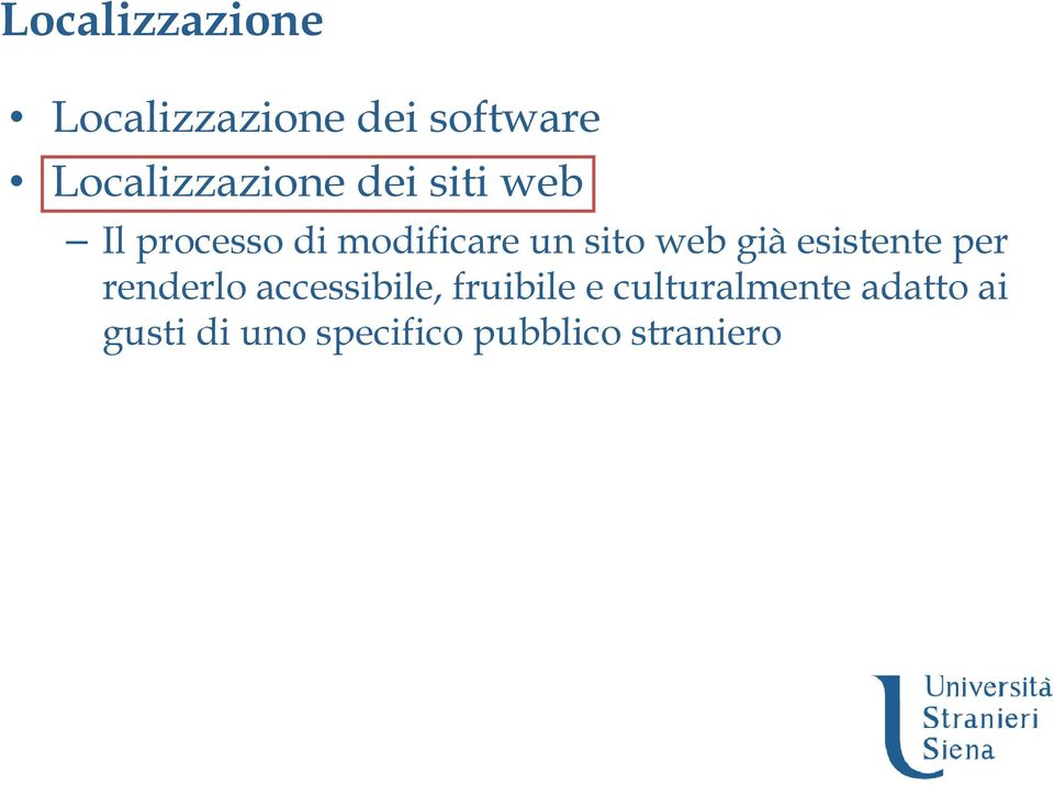 sito web già esistente per renderlo accessibile,