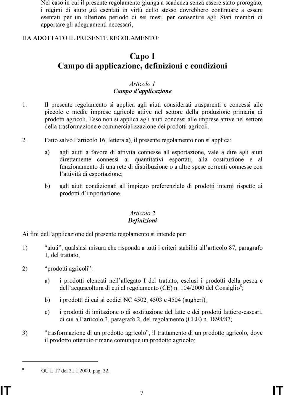 Campo d applicazione 1.