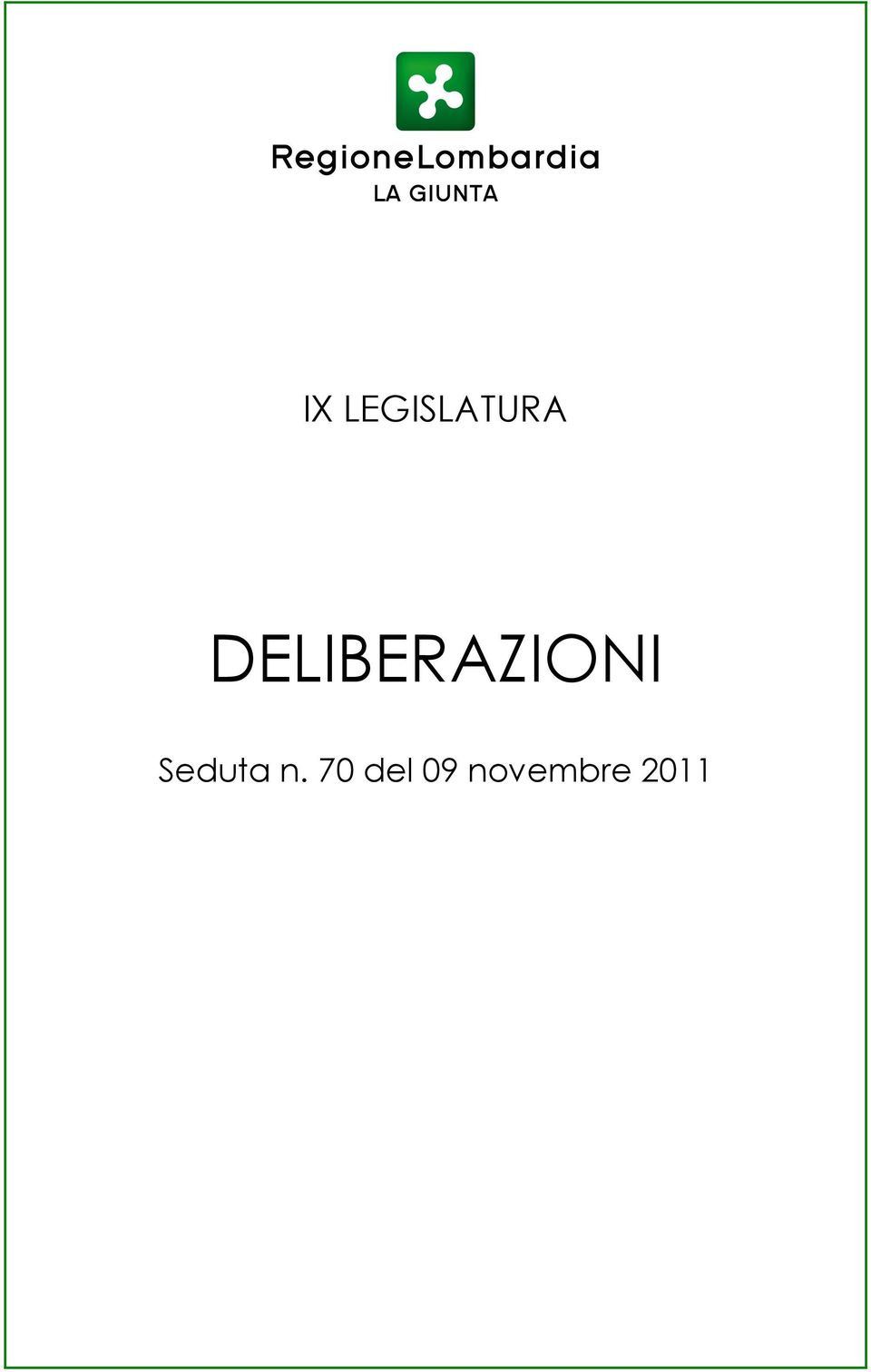 70 del 09 novembre 2011