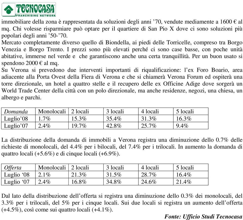 Mercato completamente diverso quello di Biondella, ai piedi delle Torricelle, compreso tra Borgo Venezia e Borgo Trento.