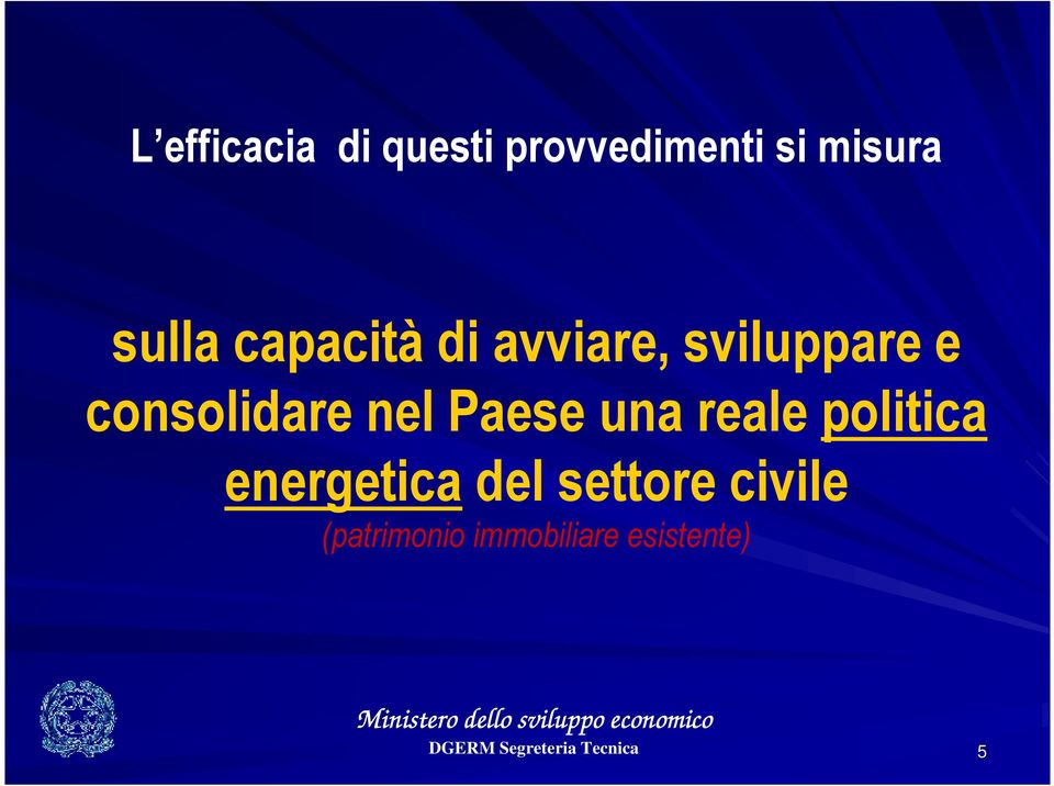 energetica del settore civile (patrimonio immobiliare