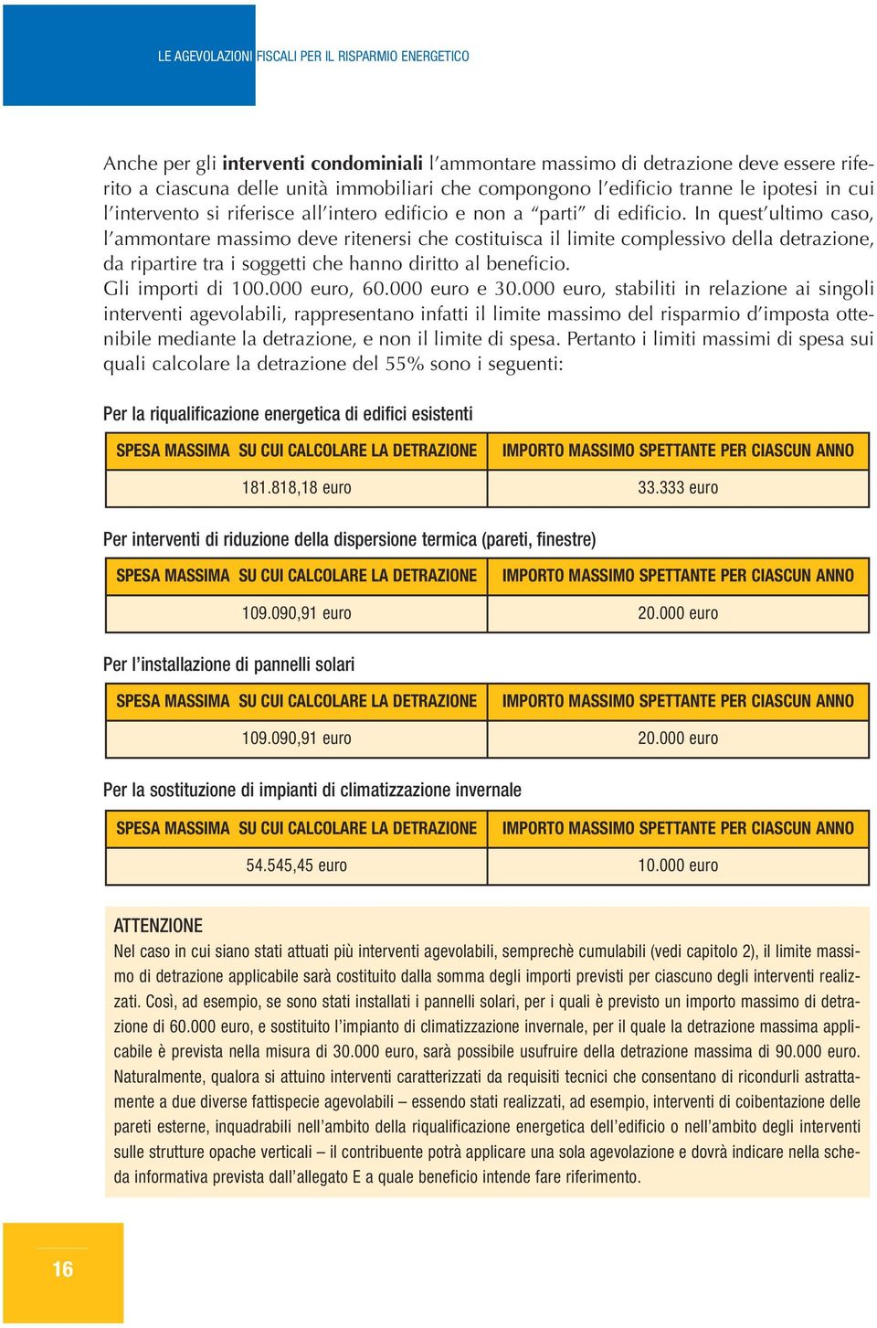 Gli importi di 100.000 euro, 60.000 euro e 30.