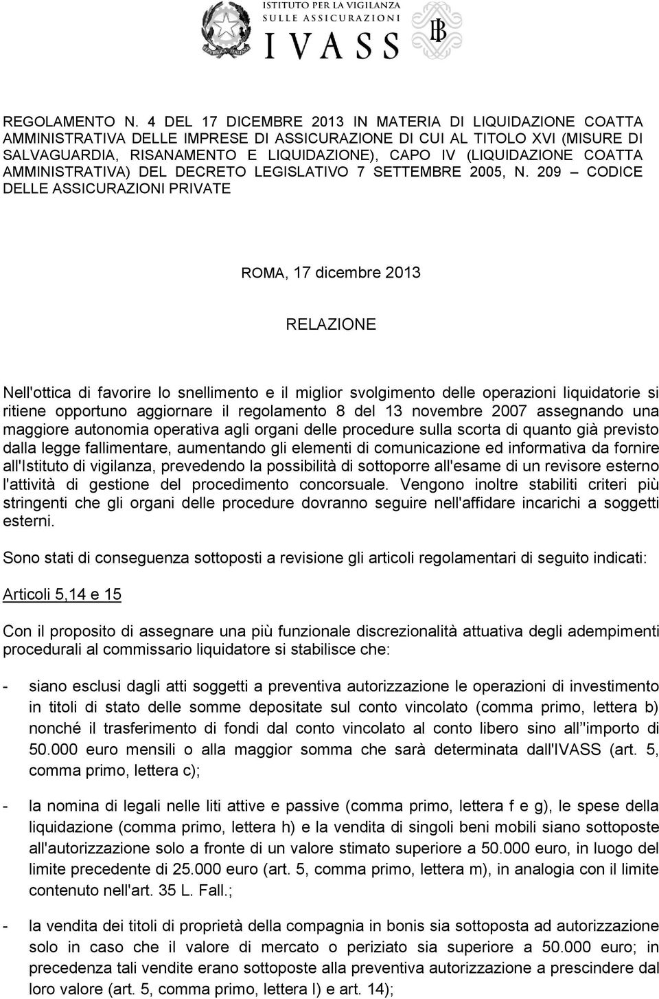 COATTA AMMINISTRATIVA) DEL DECRETO LEGISLATIVO 7 SETTEMBRE 2005, N.