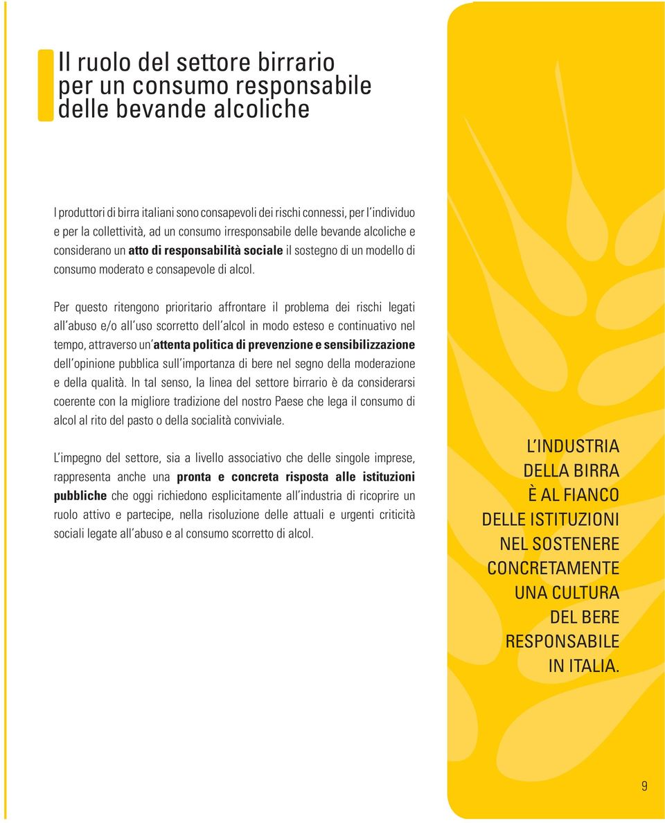 Per questo ritengono prioritario affrontare il problema dei rischi legati all abuso e/o all uso scorretto dell alcol in modo esteso e continuativo nel tempo, attraverso un attenta politica di