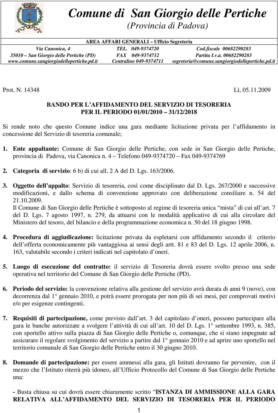 sangiorgiodellepertiche.pd.it Prot. N. 14348 Lì, 05.11.