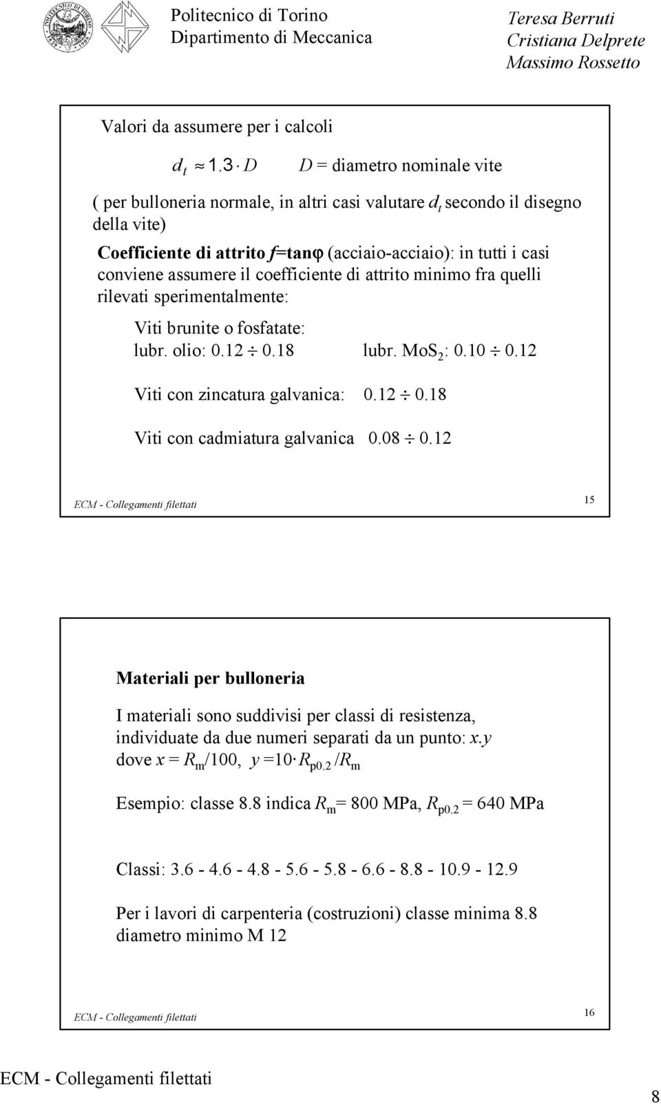 ttrto no fr quell rlet serentlente: Vt brunte o fosftte: lubr. olo: 0.1 0.18 lubr. MoS : 0.10 0.1 Vt con znctur glnc: 0.1 0.18 Vt con cdtur glnc 0.08 0.