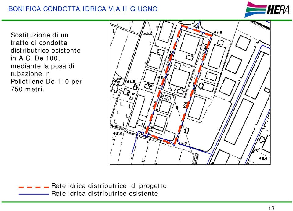 De 100, mediante la posa di tubazione in Polietilene De 110 per