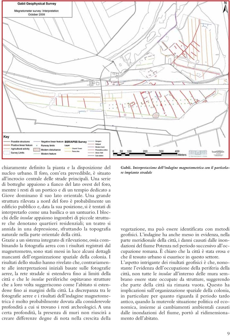 Una grande struttura rilevata a nord del foro è probabilmente un edificio pubblico e, data la sua posizione, si è tentati di interpretarlo come una basilica o un santuario.