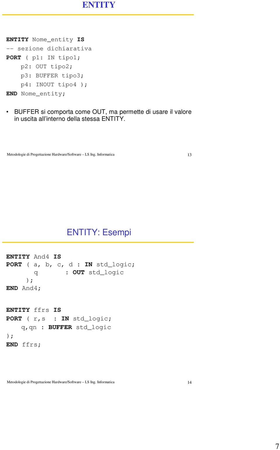 Metodologie di Progettazione Hardware/Software LS Ing.