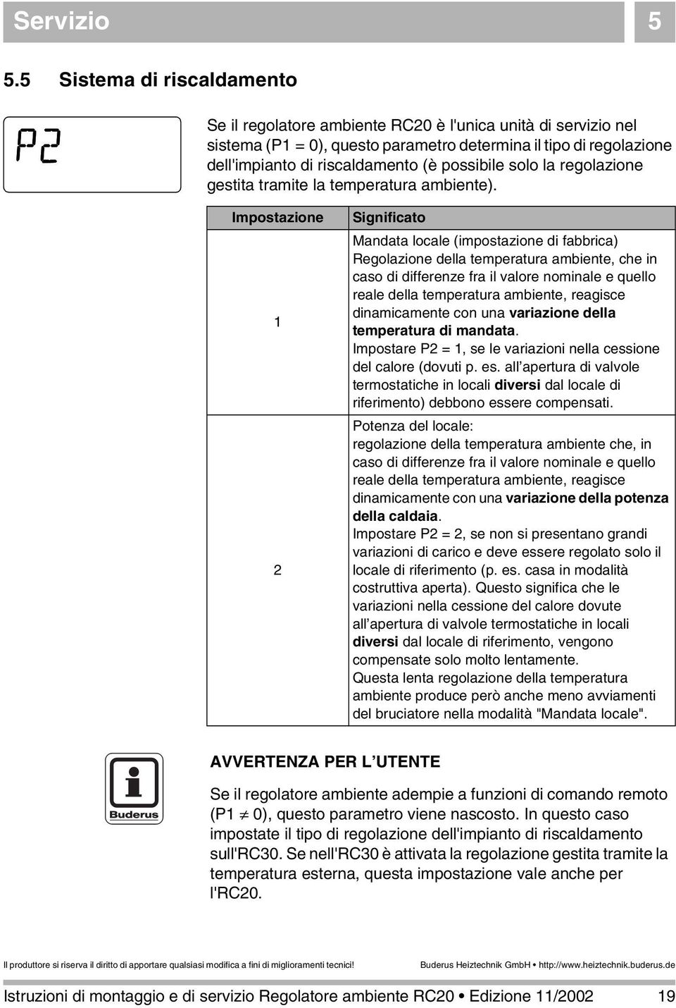 possibile solo la regolazione gestita tramite la temperatura ambiente).