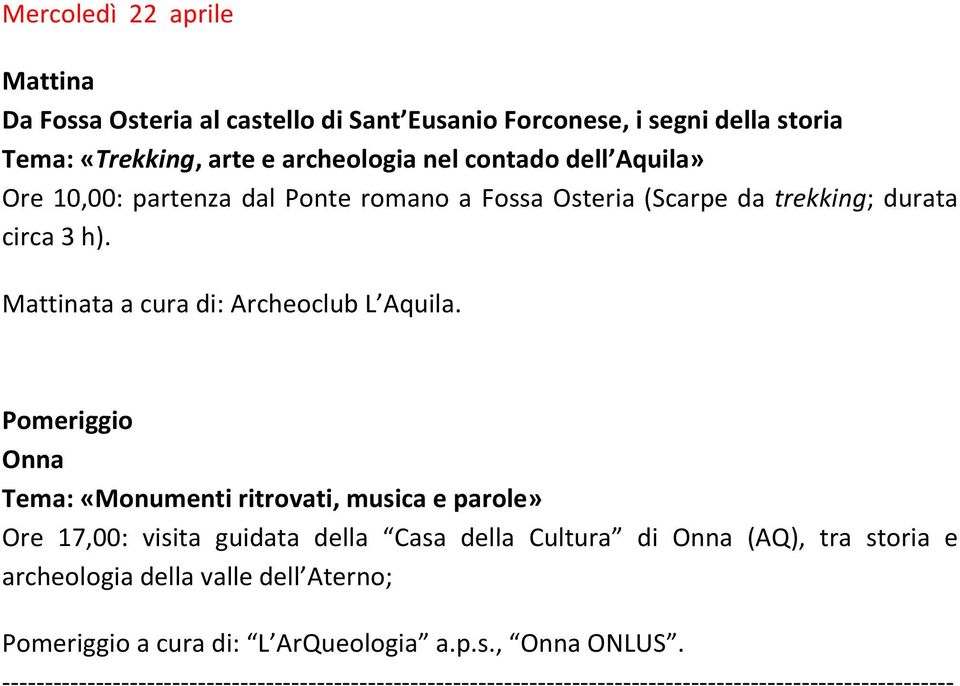 ta a cura di: Archeoclub L Aquila.