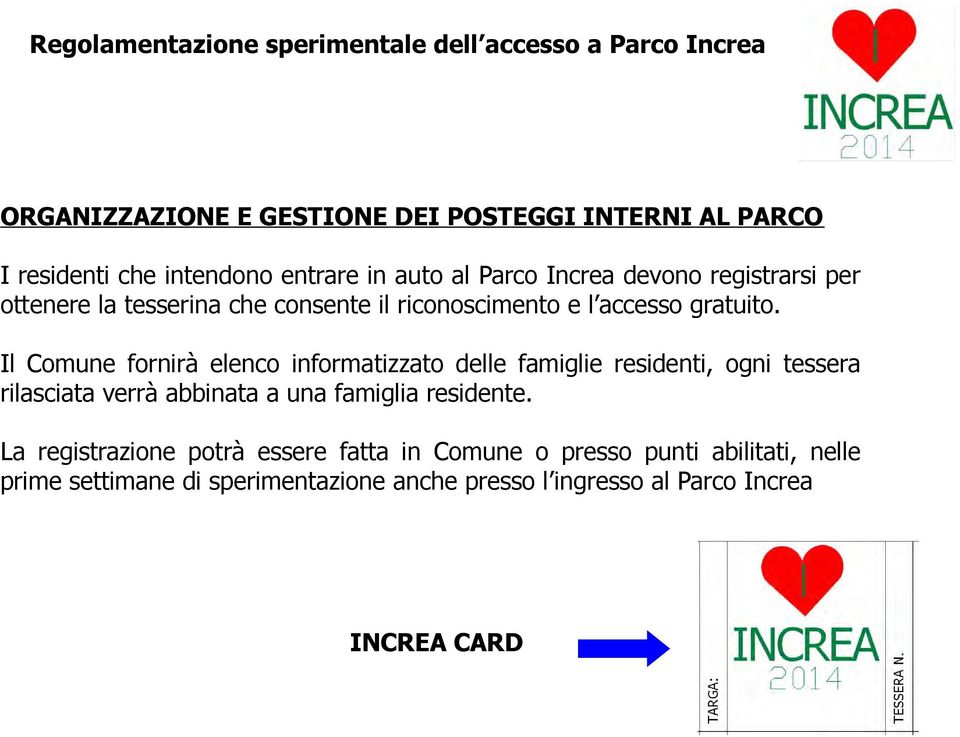 Il Comune fornirà elenco informatizzato delle famiglie residenti, ogni tessera rilasciata verrà abbinata a una famiglia residente.