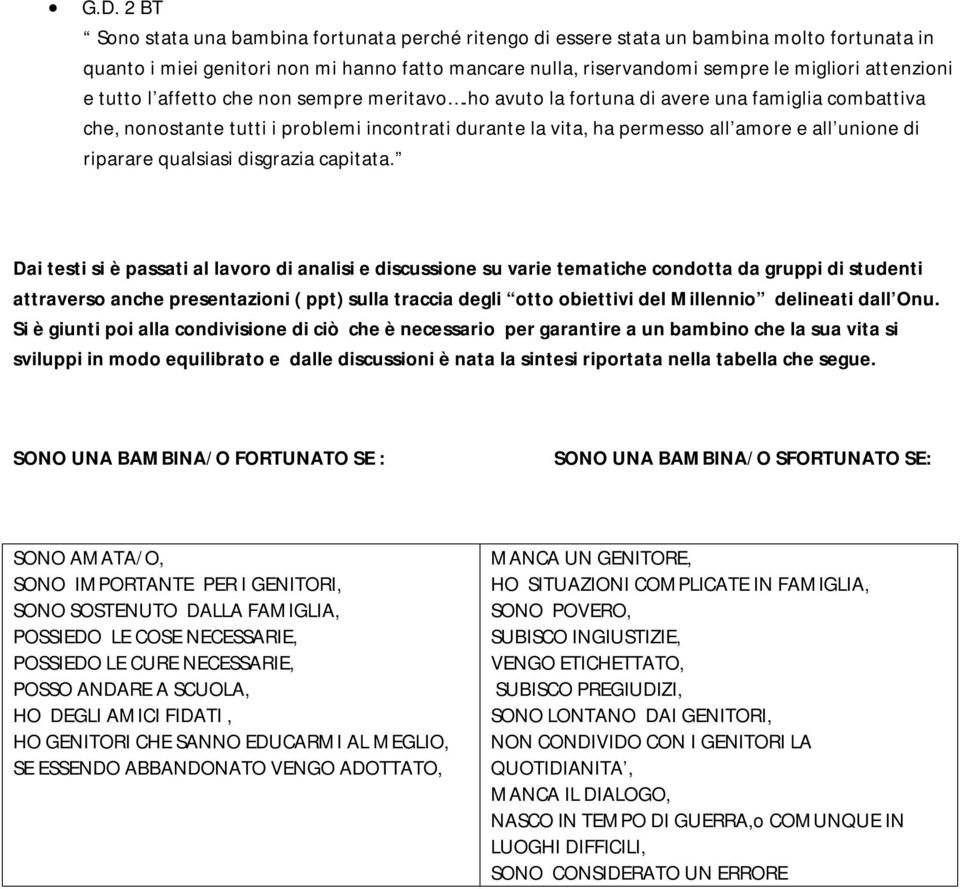 ho avuto la fortuna di avere una famiglia combattiva che, nonostante tutti i problemi incontrati durante la vita, ha permesso all amore e all unione di riparare qualsiasi disgrazia capitata.