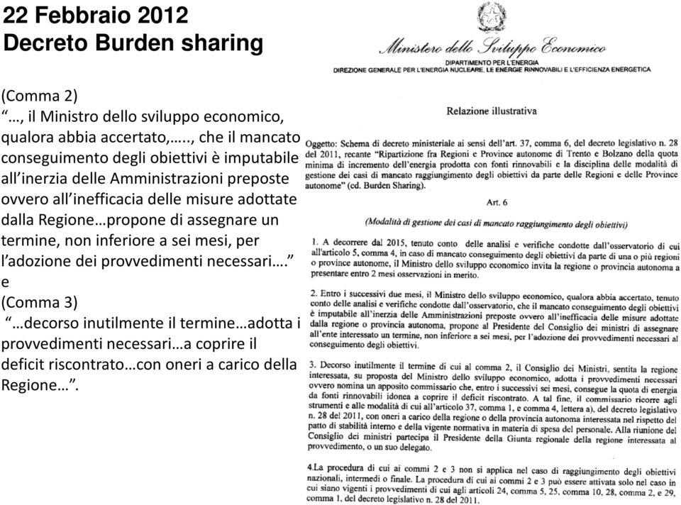 delle misure adottate dalla Regione propone di assegnare un termine, non inferiore a sei mesi, per l adozione dei provvedimenti