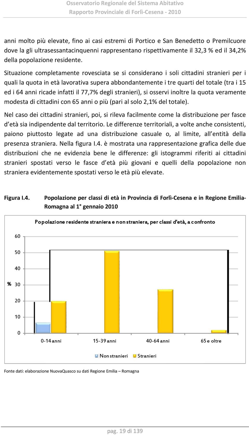 Situazione completamente rovesciata se si considerano i soli cittadini stranieri per i quali la quota in età lavorativa supera abbondantemente i tre quarti del totale (tra i 15 ed i 64 anni ricade