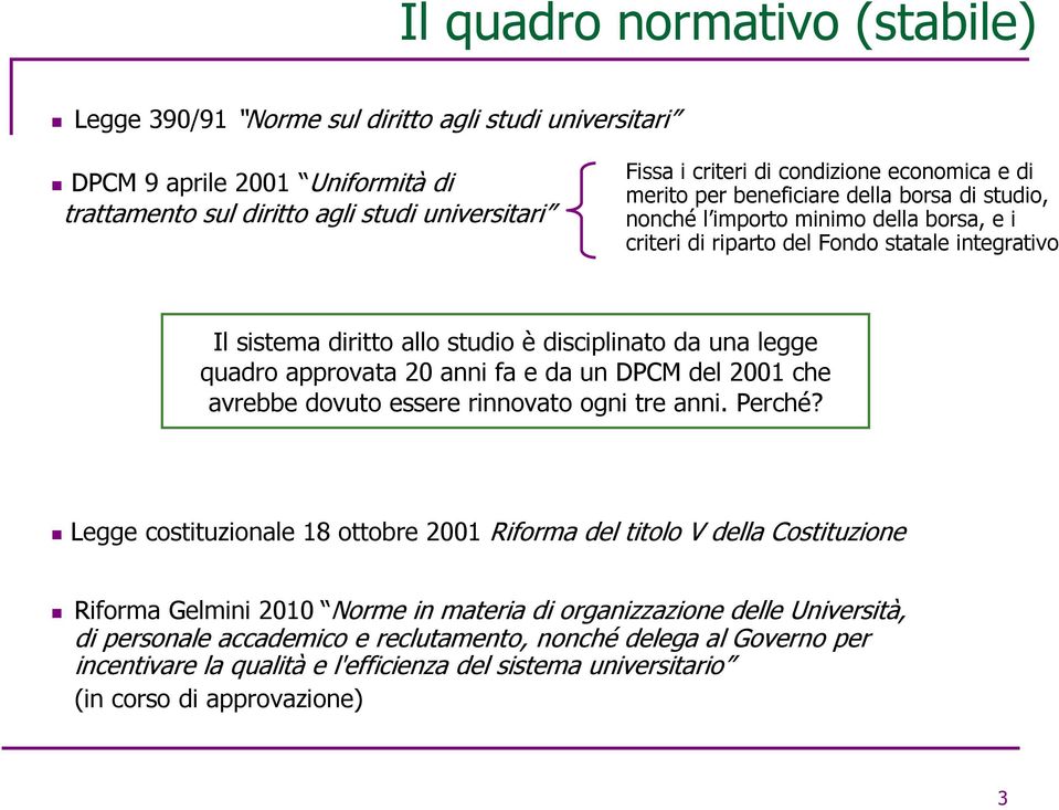 una legge quadro approvata 20 anni fa e da un DPCM del 2001 che avrebbe dovuto essere rinnovato ogni tre anni. Perché?