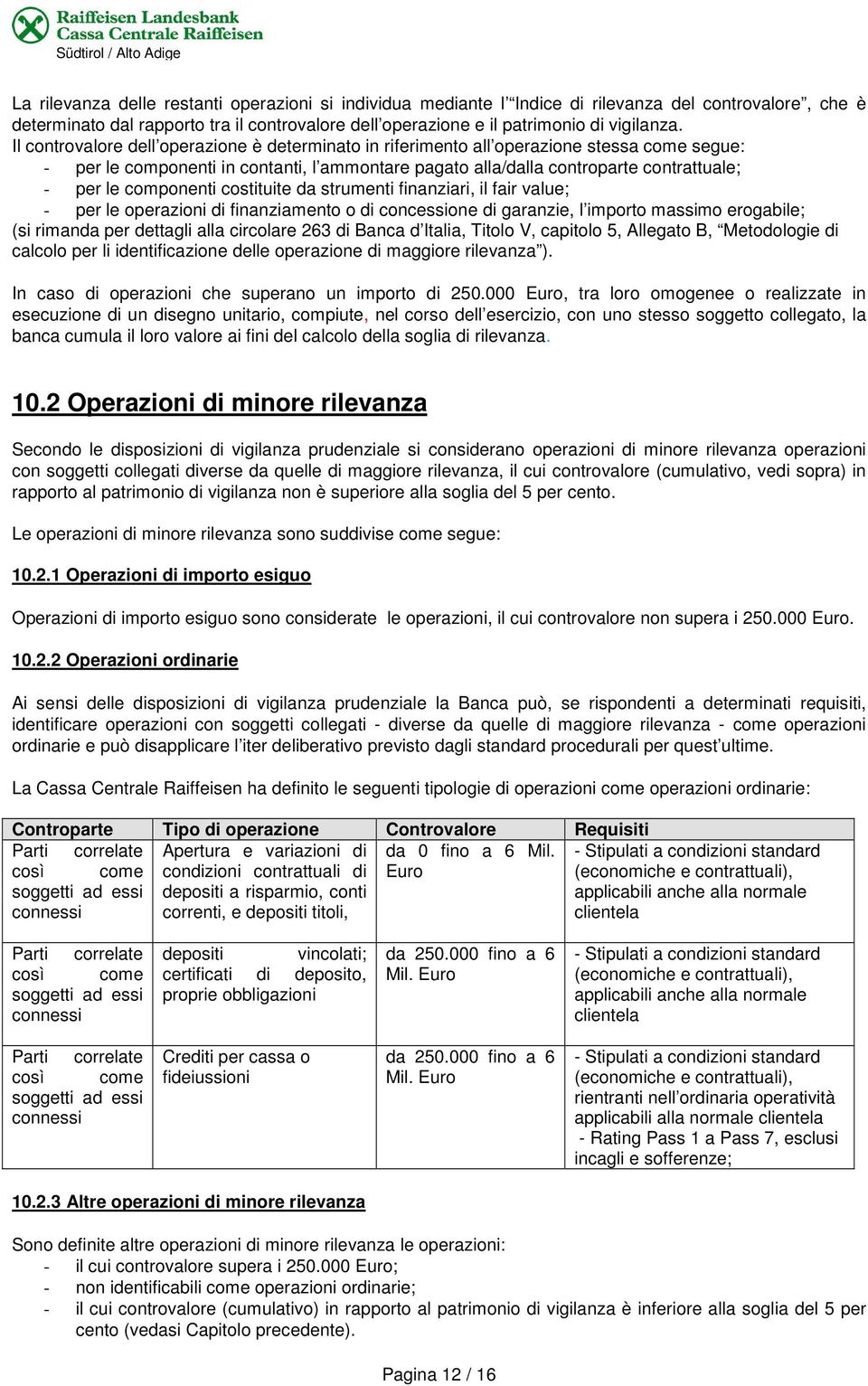 componenti costituite da strumenti finanziari, il fair value; - per le operazioni di finanziamento o di concessione di garanzie, l importo massimo erogabile; (si rimanda per dettagli alla circolare