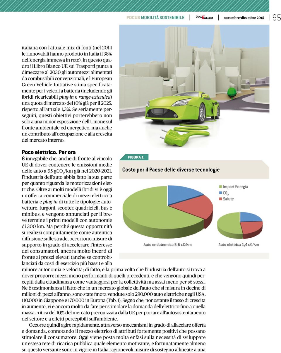 veicoli a batteria (includendo gli ibridi ricaricabili plug-in e range-extended) una quota di mercato del 10% già per il 2025, rispetto all attuale 1,3%.