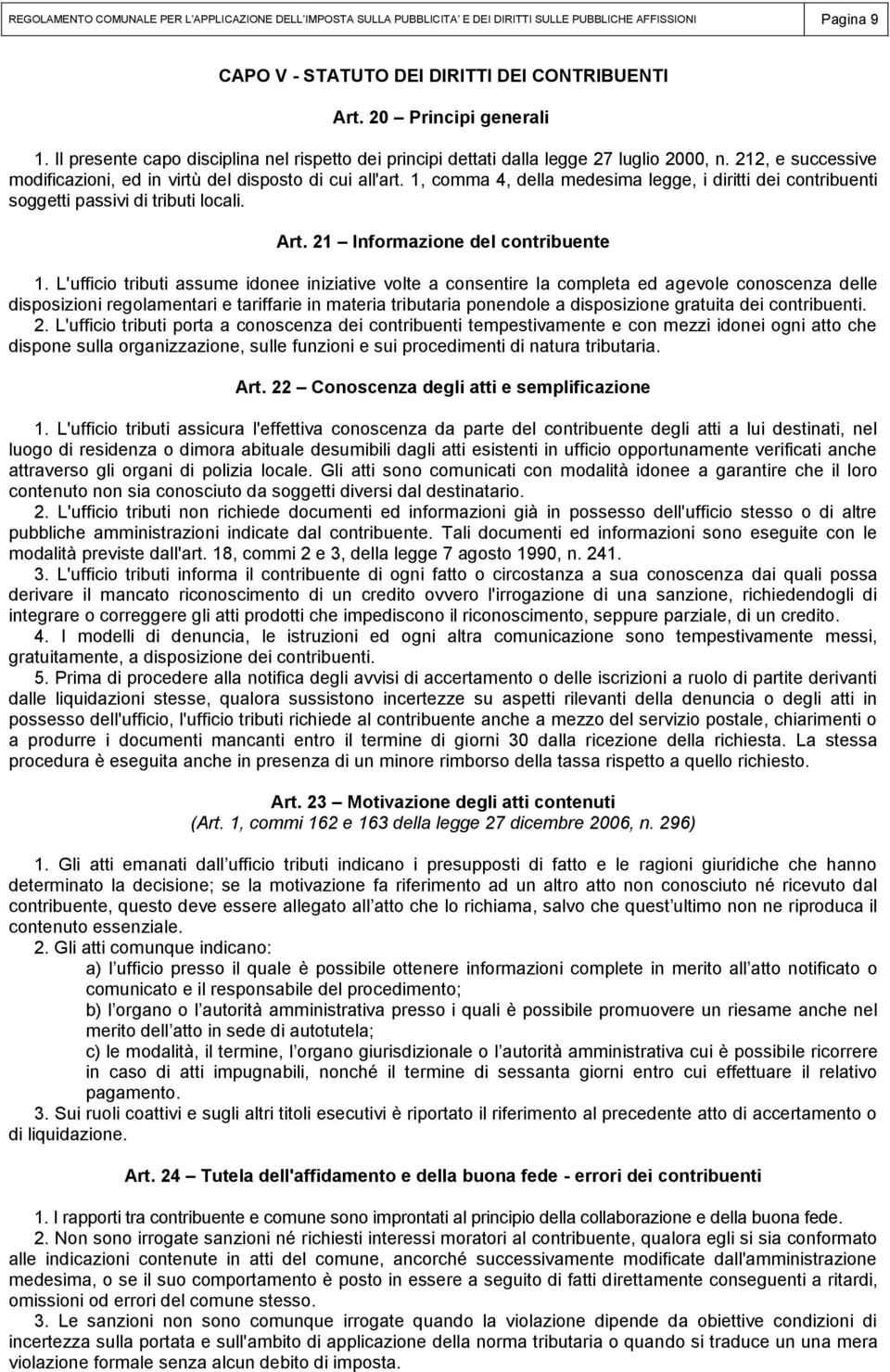 21 Informazione del contribuente 1.