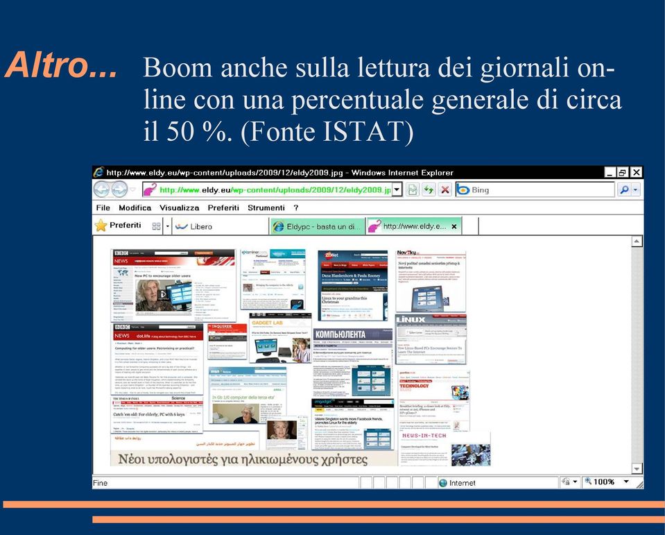 dei giornali online con una