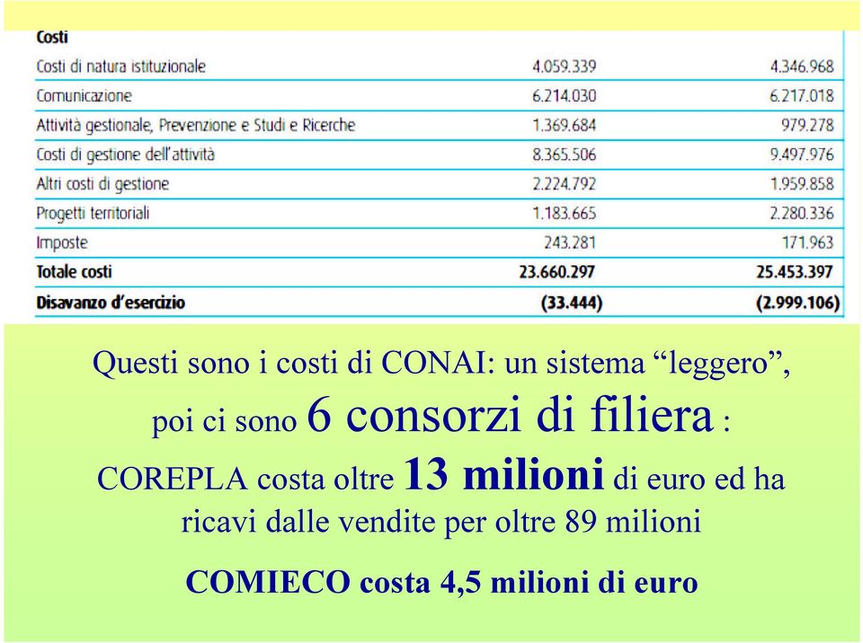 oltre 13 milioni di euro ed ha ricavi dalle vendite