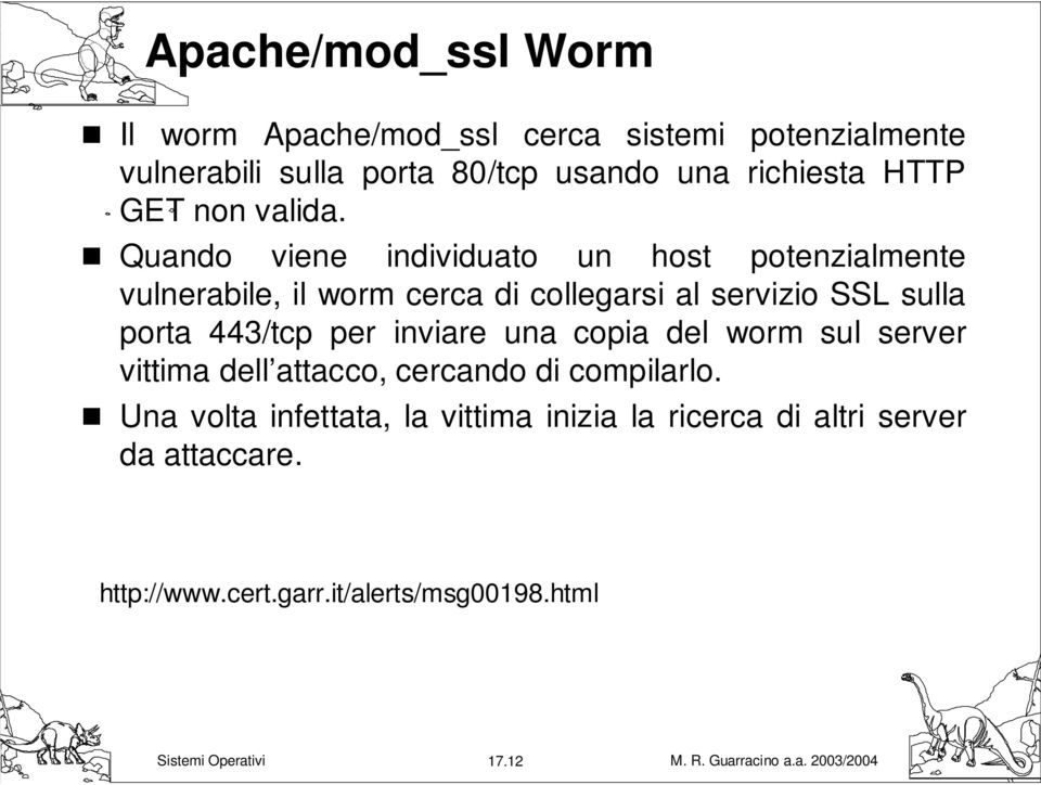 Quando viene individuato un host potenzialmente vulnerabile, il worm cerca di collegarsi al servizio SSL sulla porta