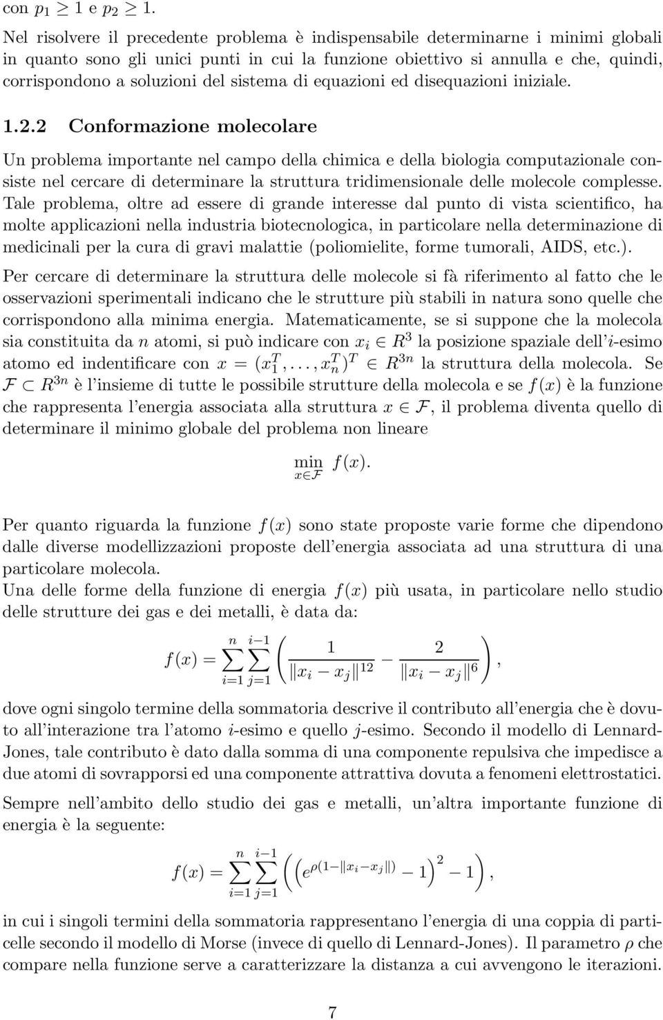 sistema di equazioni ed disequazioni iniziale. 1.2.