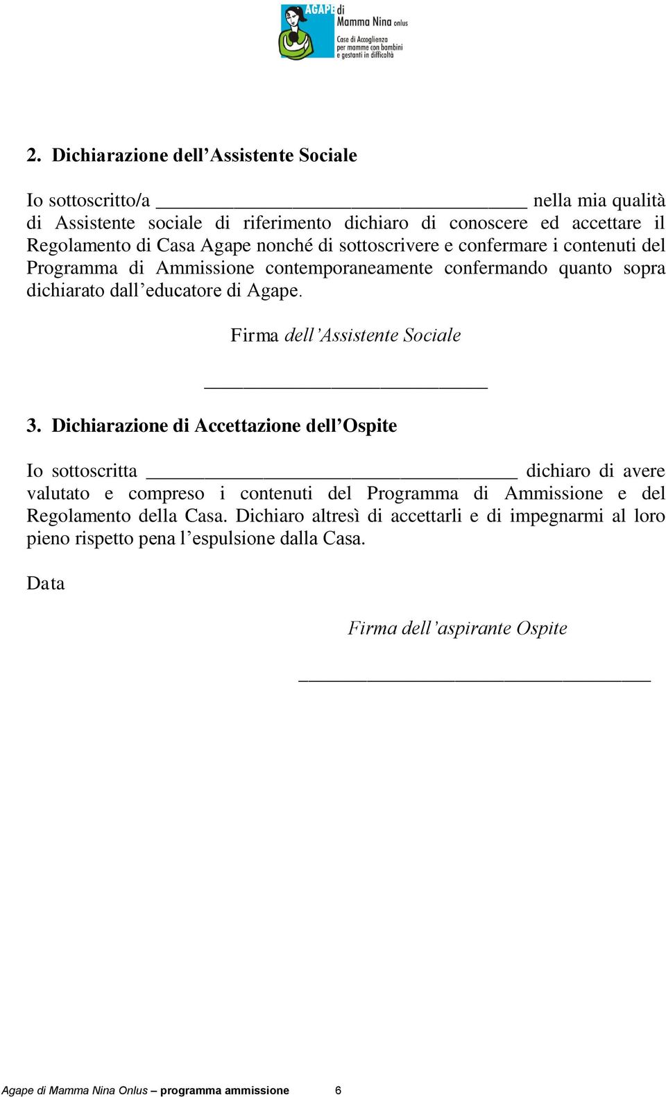 Firma dell Assistente Sociale 3.