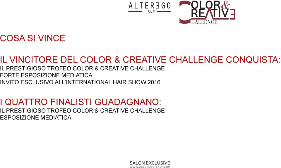 INVITO ESCLUSIVO ALL INTERNATIONAL HAIR SHOW 2016 I QUATTRO FINALISTI