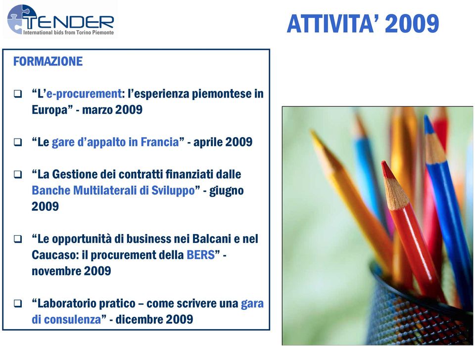 Multilaterali di Sviluppo - giugno 2009 Le opportunità di business nei Balcani e nel Caucaso: il
