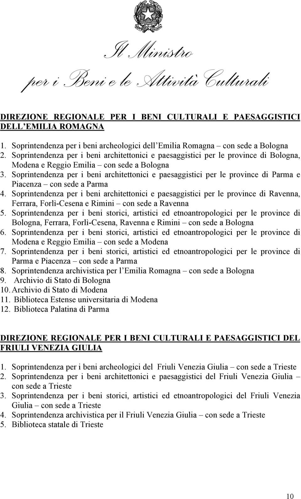 Soprintendenza per i beni architettonici e paesaggistici per le province di Parma e Piacenza con sede a Parma 4.