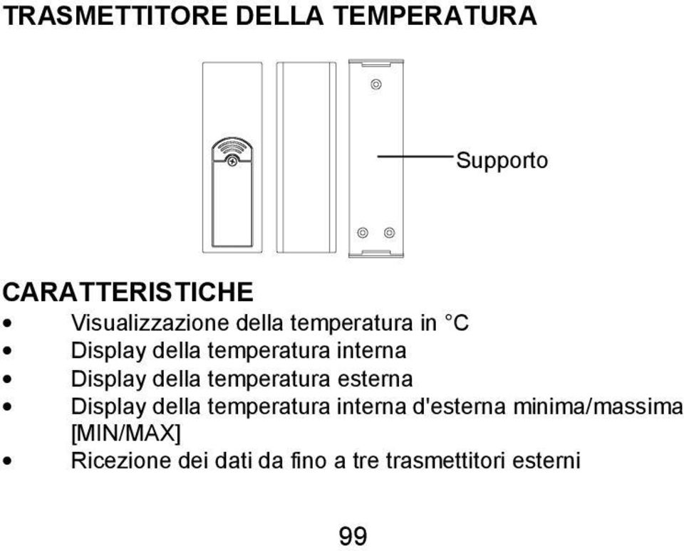 temperatura esterna Display della temperatura interna d'esterna